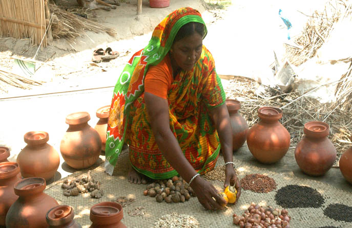 নয়াকৃষির কৃষকের হাতে বীজ